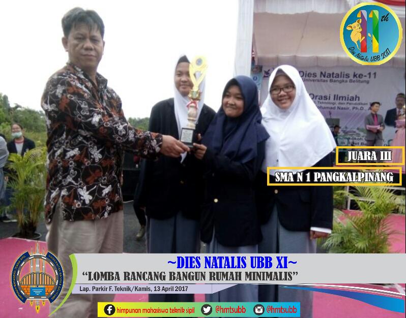 "Lomba Rancang Bangun Rumah Minimalis"
Selamat untuk SMA N 1 Pangkal Pinang berhasil mendapatkan juara 3 😊👏👏
[INFOKOM]