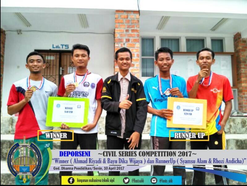 Selamat kepada Winner &amp; Runner Up "Civil Series Competition 2017"