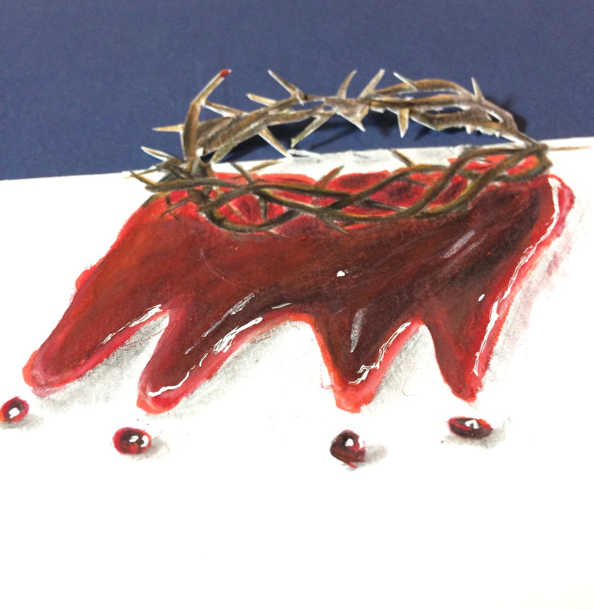 coolart12345's tweet photo. So I made a #Thorncrown with a #royalcrown in the blood #goodfriday #jesuschrist #jesus  #christian #mysavior #jesusbeatdeath #thankyoujesus https://t.co/hv3trzxrQU