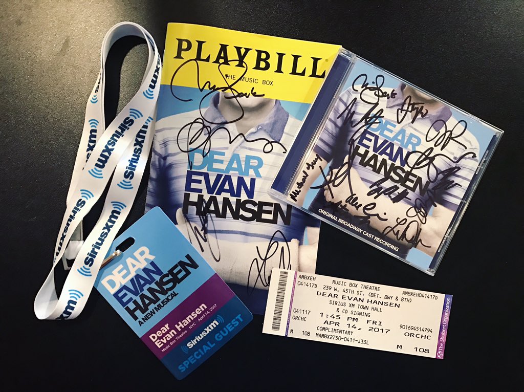 matthershfield's tweet photo. Dear Evan Hansen,
Today was a good day and here's why...
@DearEvanHansen @SIRIUSXM https://t.co/bDNY795m5i