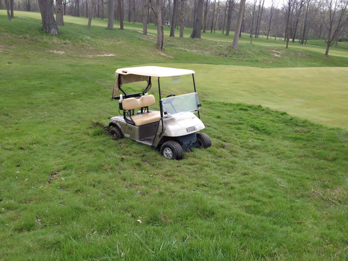 This is why we obey cart rules..... we will take care of this on SATURDAY morning. Thankyou......