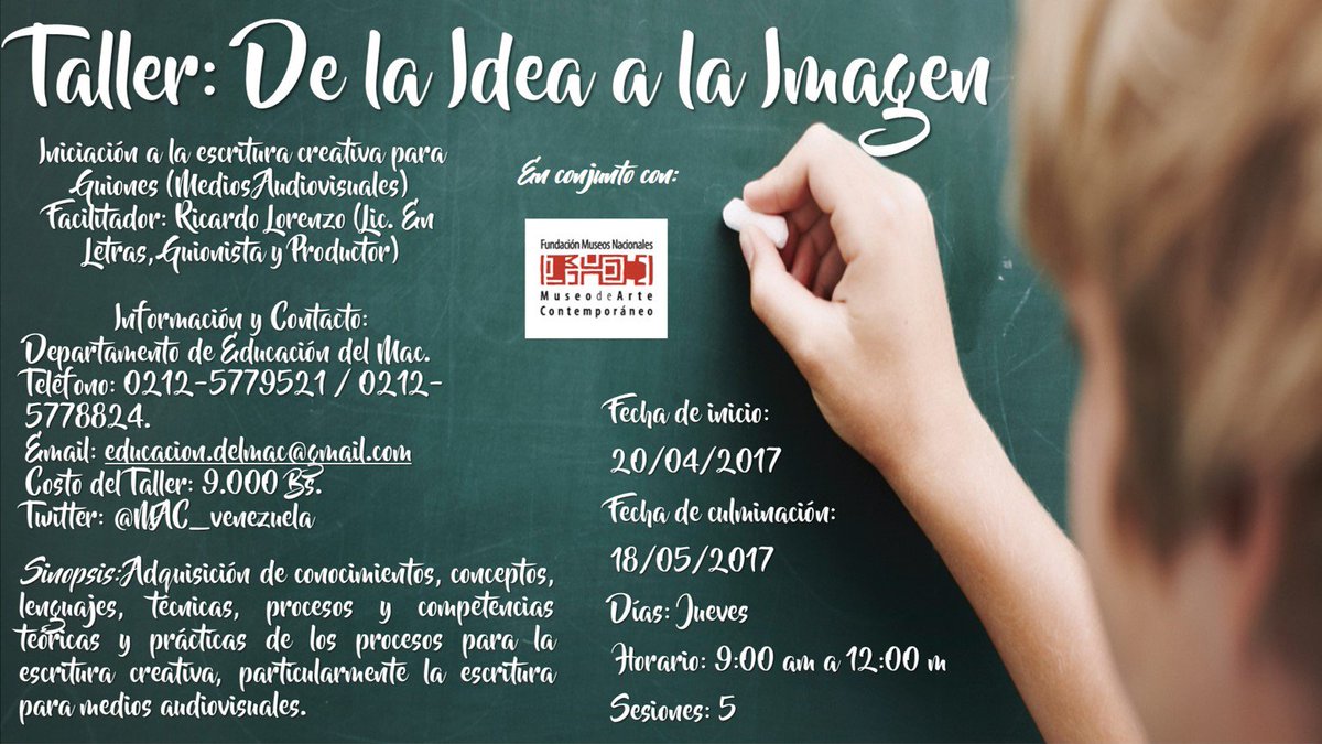 A tan solo unos días de arrancar nuestro nuevo #taller de #guion junto a <a href="/MAC_Venezuela/">big mac in venezuela</a> Quedan pocos cupos.