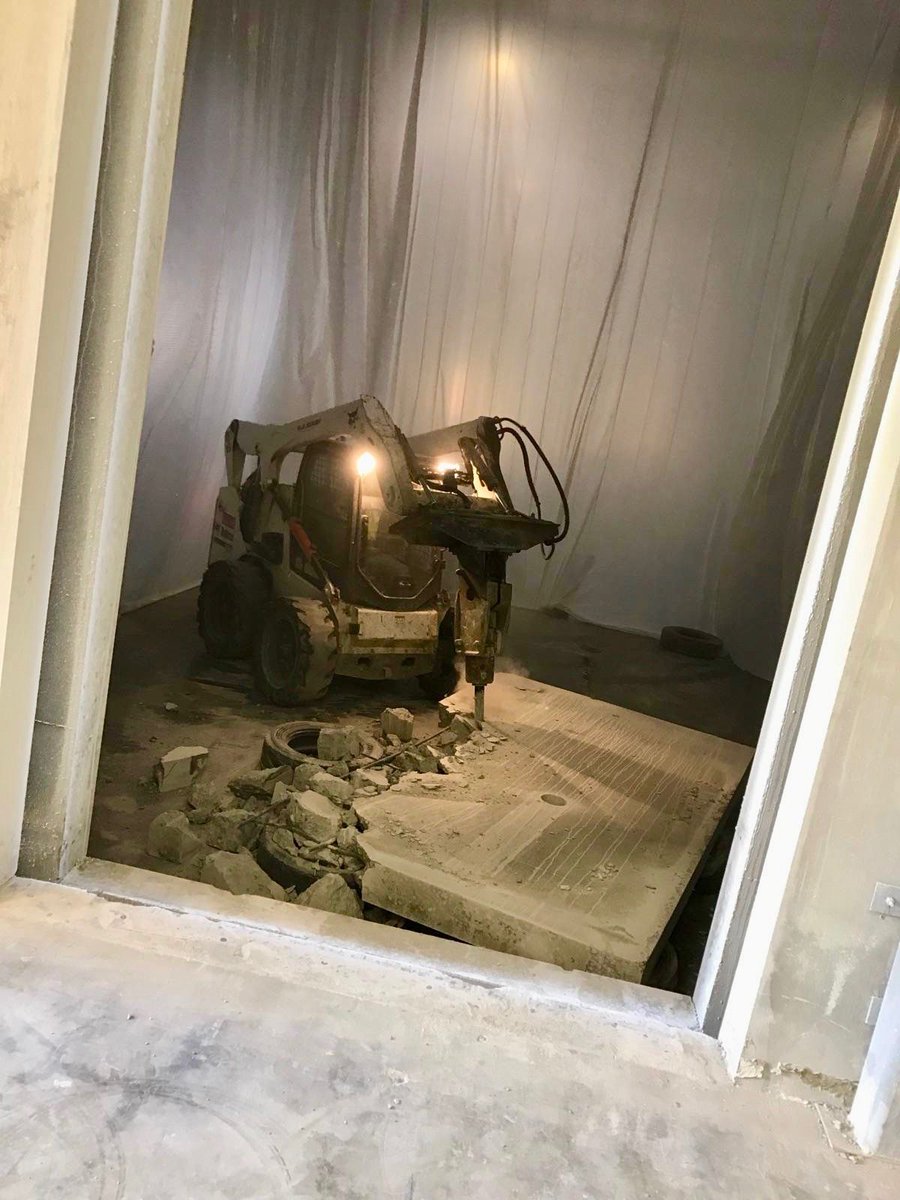 Opening cut and dropped not its time to break it up! #construction #jobsite #concrete