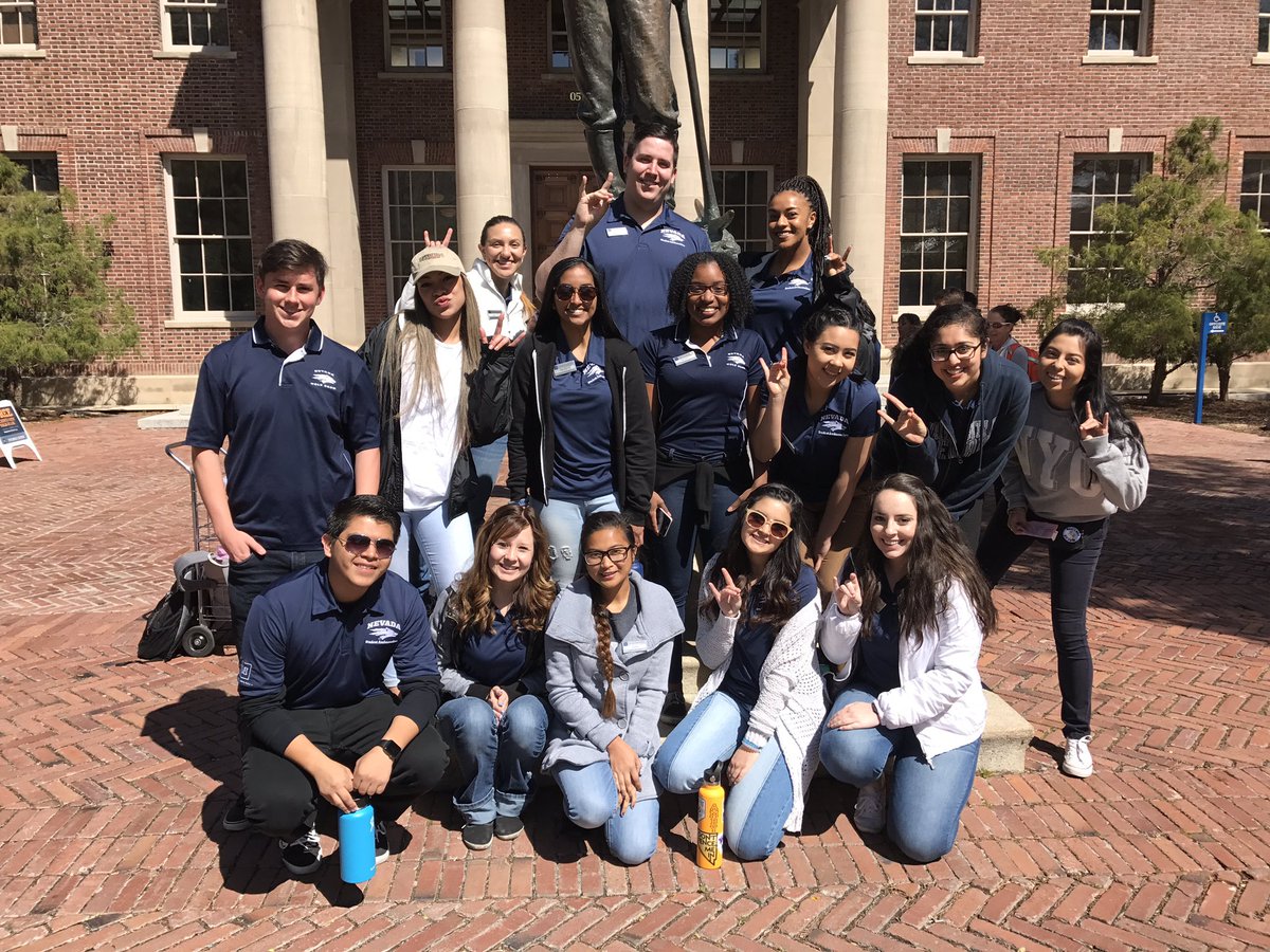 It's a beautiful day to give tours 🌞Student Ambassadors are ready to show our prospective guests around on this #NevadaBound Friday 🐺