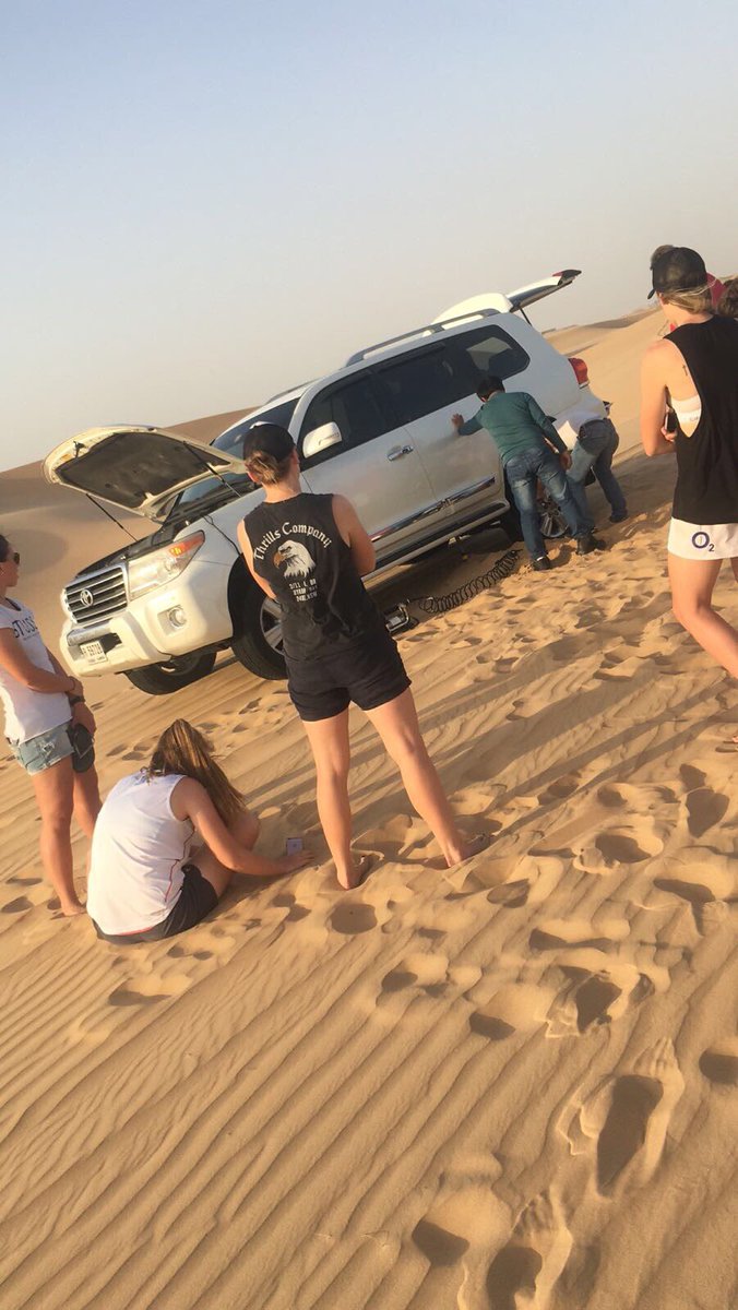 GeorgiaAdams01's tweet photo. Incredible day on the desert safari despite a blown tyre and being stranded there for a short period... #NeverDull #WhenOnTour https://t.co/u6hmquvNTO