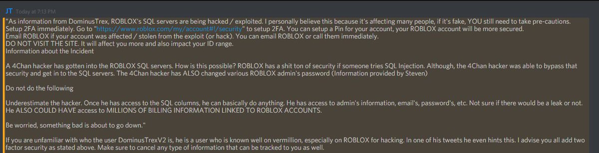 _EXYZED's tweet photo. @Roblox Currently, SQL Servers are breached! https://t.co/kDBog4dBQ8