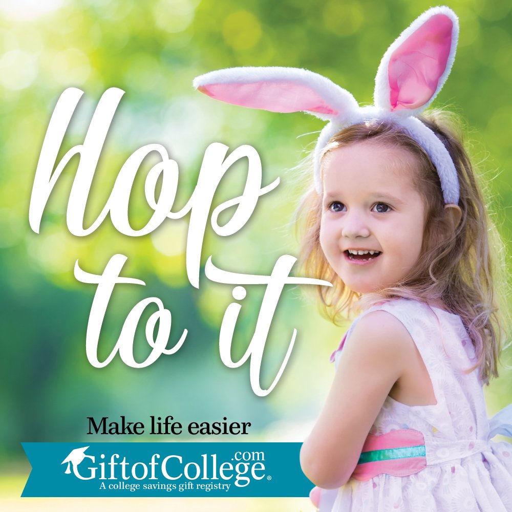 Is your bunny going to college? Put a Gift of College #GiftCard in their #Easter Basket  #HopToIt <a href="/ToysRUs/">Toys"R"Us</a> or online bit.ly/1Hc6DI8