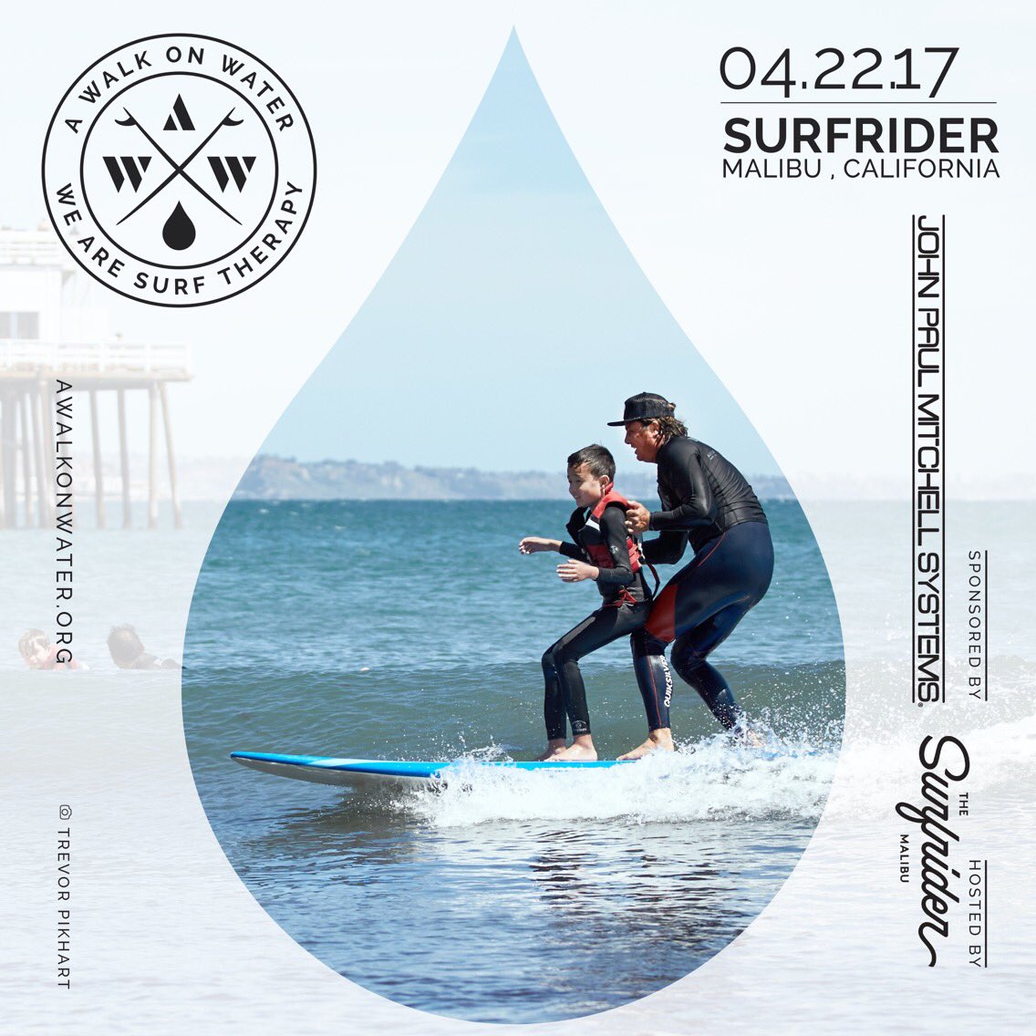 4.22.17 • So excited for @awalkonwater1's first event of summer 2017 at Surfrider Beach in Malibu! #surftherapy #AWOWMALIBU #givingback 🌊💧
