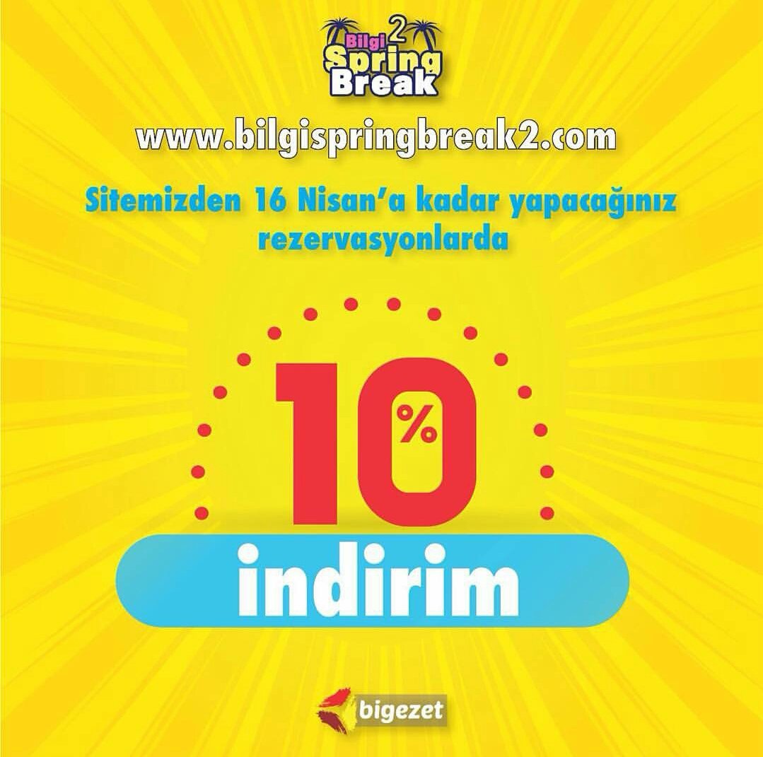 bigezet's tweet photo. #bilgispringbreak2 sitemize özel %10 indirim fırsatını kaçırmayın. https://t.co/gwkYnvFz1i