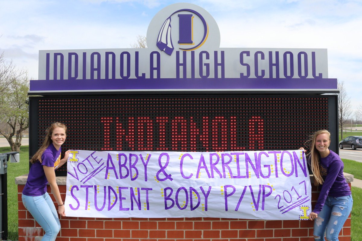 AbbyCK4IHS's tweet photo. We are so excited to officially announce our candidacy for IHS Student Body P/VP! Spread the word and we hope to have your vote on May 3rd! https://t.co/rQaFES4NFV