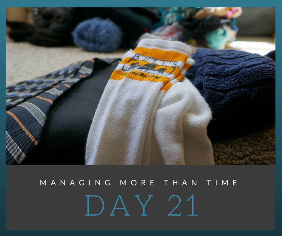 SelfMgmtPlanner's tweet photo. Sorry Bells but along with the old ties, tights and swim suits your socks did not make today's cut. Still love your beer though. #Minimalism https://t.co/ZV3X6VleEX