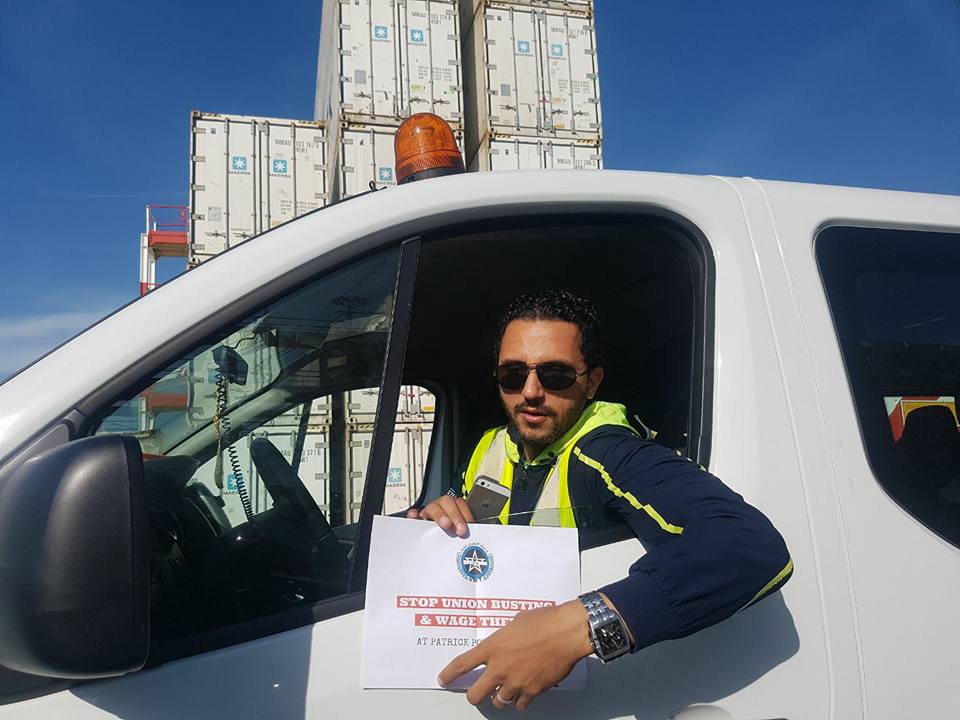 ITFArabworld's tweet photo. Apmt tangier #defendPatrickDockers ميناء طنجة المتوسطي https://t.co/ADLT77FdBX