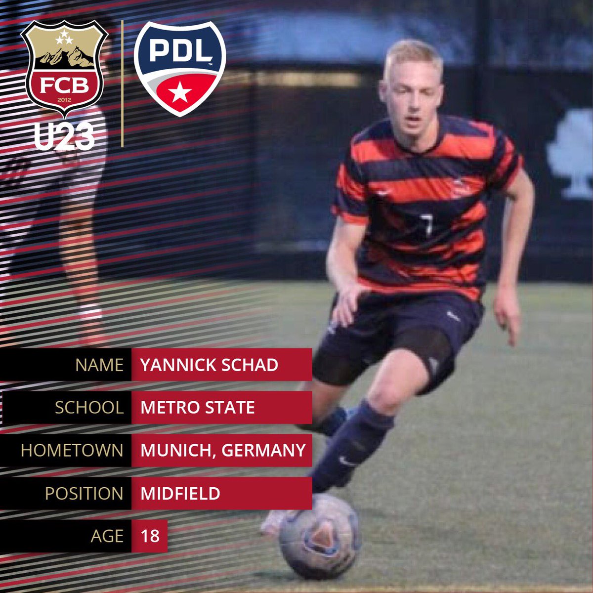 FCBoulder_PDL's tweet photo. PLAYER NEWS | Yannick Schad from @MetroStateMSOC officially signs with #FCBPDL for the 2017 season. Welcome Yannick!

#Path2Pro #PDL https://t.co/ct3T1UvFvk