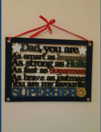 Rizoc84's tweet photo. Superhero Dad Plaque 💜 #Rizocreations #Handpainted #Personalised #Belfast #NorthernIreland #Daddylove #Superherodad https://t.co/XLpc8ZPjuE