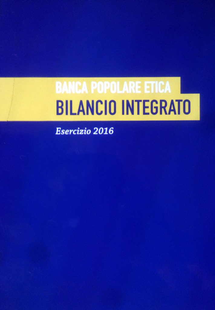 ferlenz's tweet photo. Utile record 2016 @bancaetica, è sul sito il bilancio integrato con dati economici sociali ambientali. Buona lettura https://t.co/GPWWCGRiTd