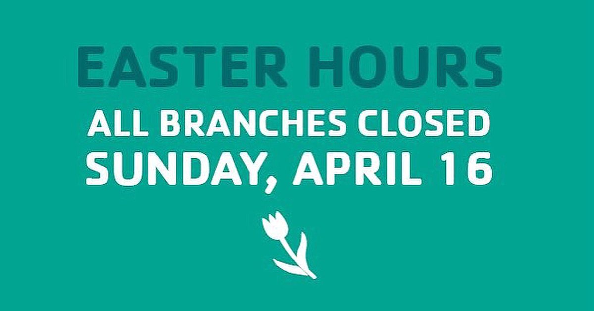 Hamilton_YMCA's tweet photo. Don't forget! Our branches are closed on Easter Sunday 🐰💐 Happy Easter! https://t.co/MiyMTwWnI7