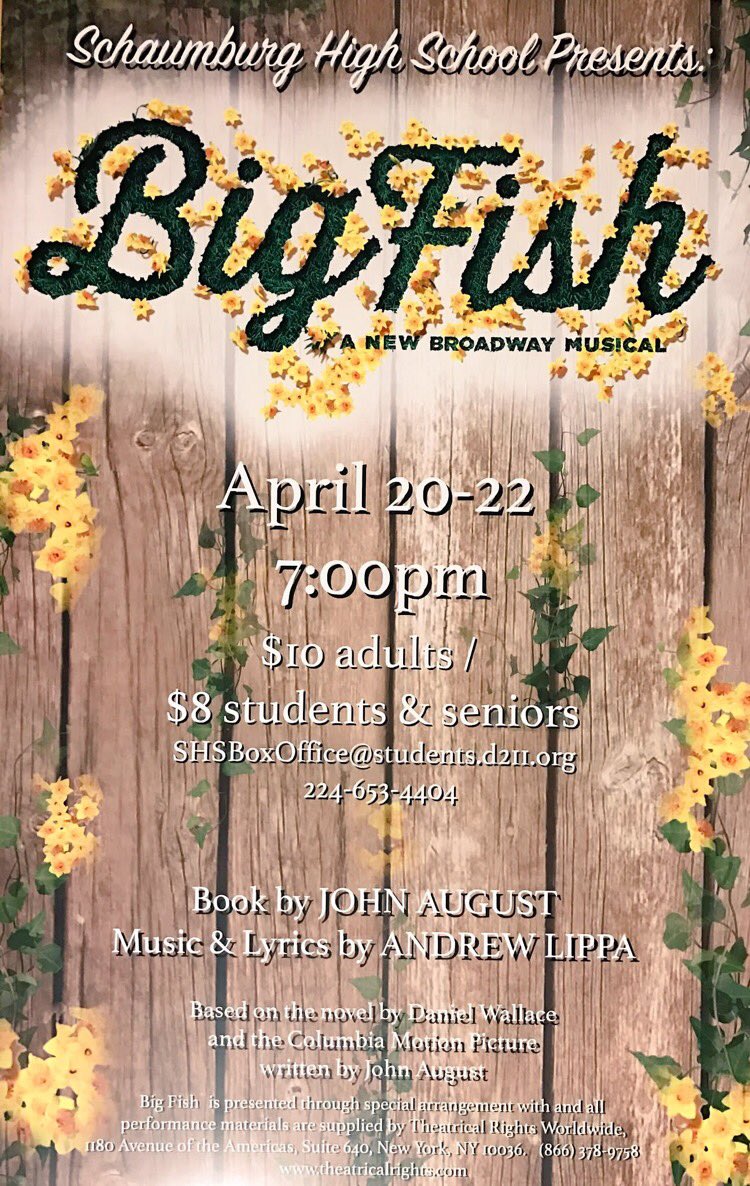 peeeeeeeebs's tweet photo. Big Fish was amazing!!!! Come see it if you havent!!! Tomorrow at 7:00! https://t.co/L9x7O5WYm4