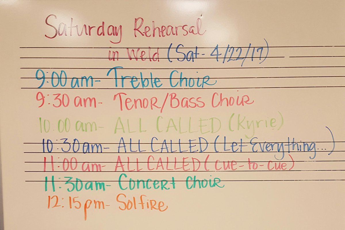 MSUMChoirs's tweet photo. Late night panicking about rehearsal times tomorrow? Here's the schedule of events for Saturday rehearsal: https://t.co/zmpdztXoQq