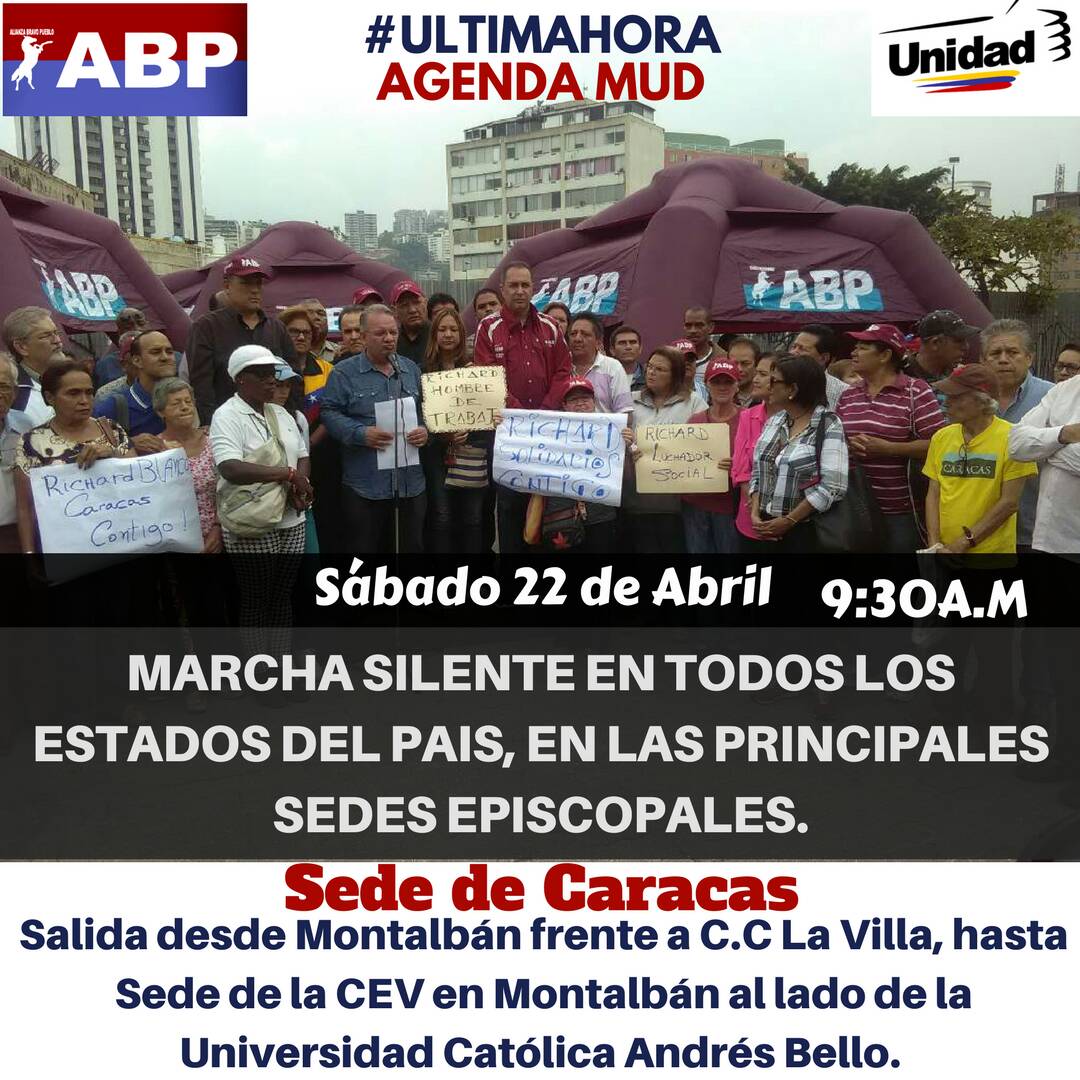 alcaldeledezma's tweet photo. Edte sabado Venezuela se moviliza #EnSilencio por la paz y en honor a los caidos https://t.co/4kEb74Aj0h