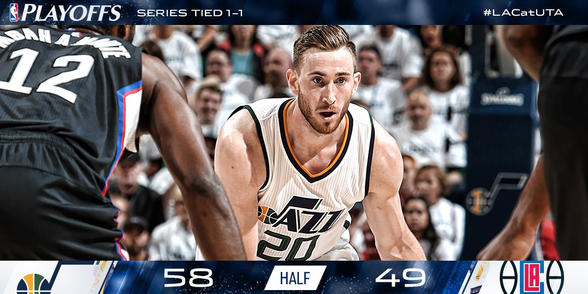 Halftime // Game 3  #LACatUTA https://t.co/Tt8s4zncjV