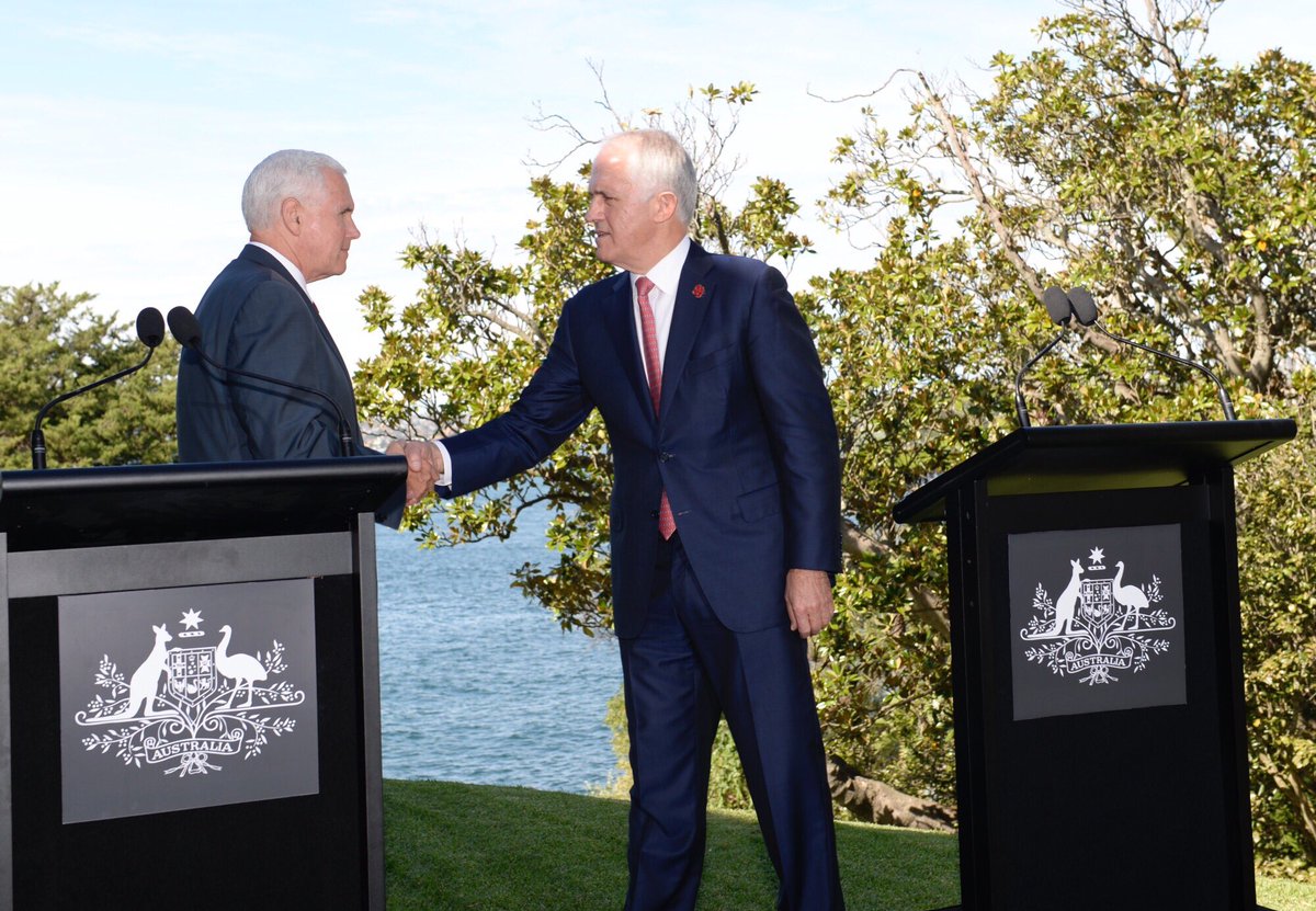 #VPinAUS: we are partners in security, we are partners in prosperity, and together we are bound by our historic alliance - @VP 🇺🇸🇦🇺