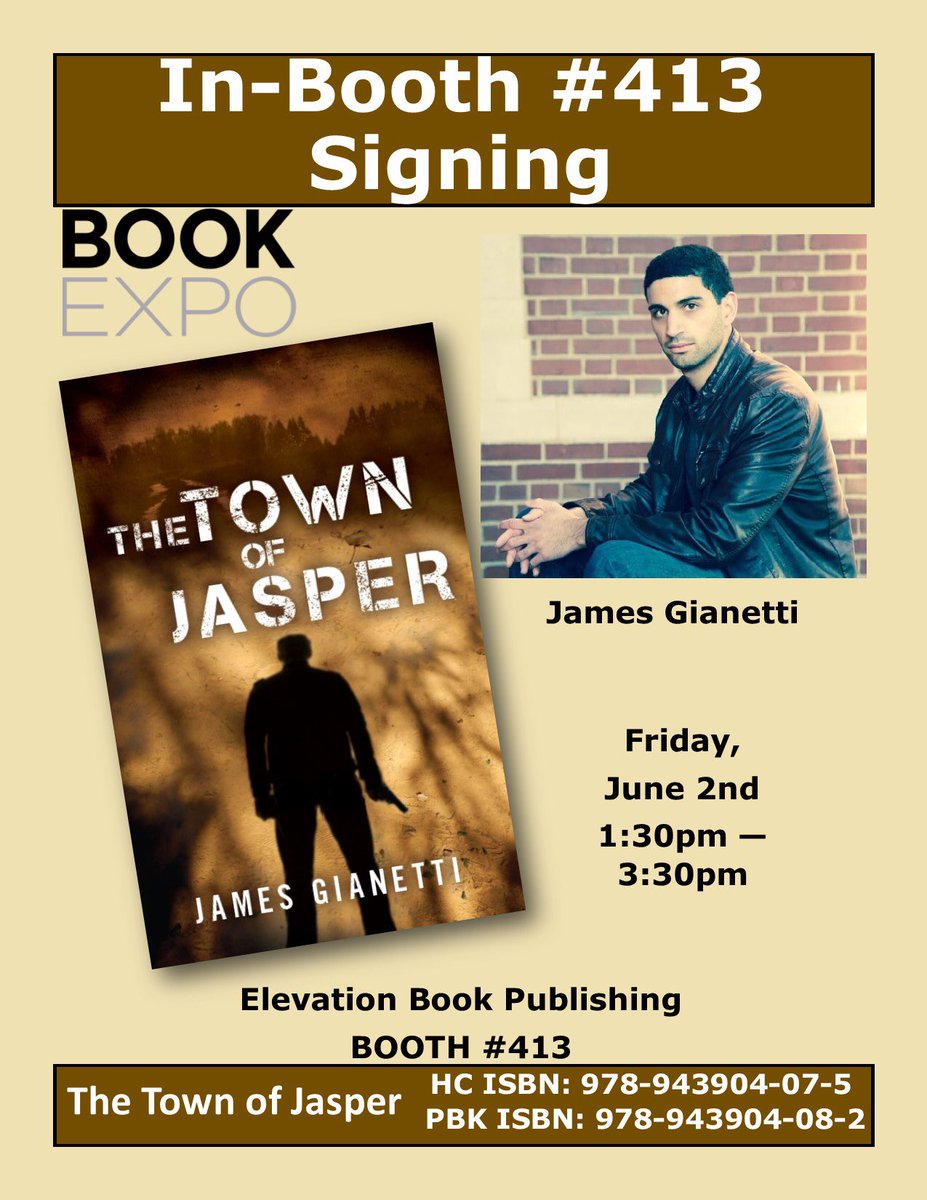 ElevationBkPub's tweet photo. Elevation Book Publishing: Book Expo of America 5/31-6/2 Booth 413 #BookExpo #BEA #Booksignings #Giveaways #Free #ElevationBookPublishing https://t.co/sJVP9SbkPs