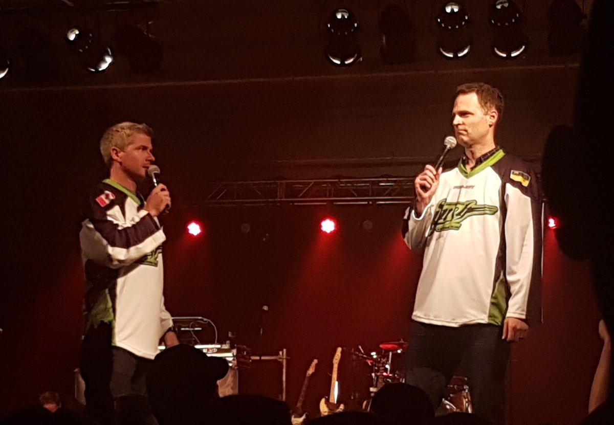krystalrudyk's tweet photo. .@JayOnrait and @tsnotoole repping the @SaskRushLAX and being hilarious at #SpringInvasion8 https://t.co/BpDkRMjdtv