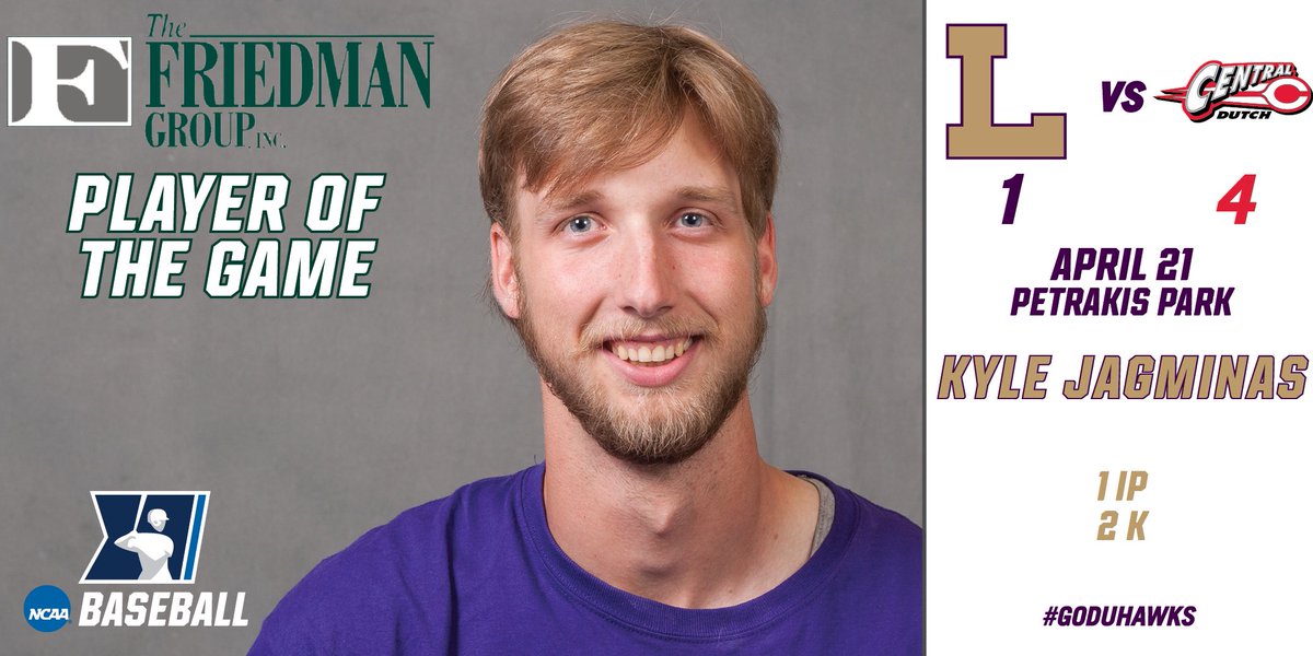 Today's Friedman Group Player of the Game is <a href="/KJagminas/">Kyle Jagminas</a>! // #GoDuhawks #iiac #d3b