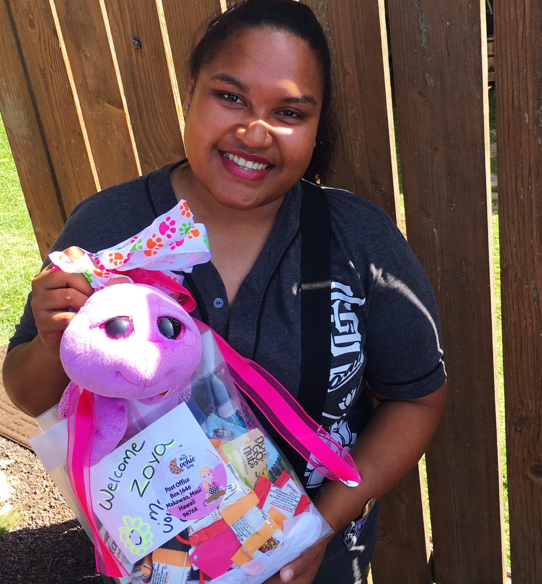 Welcome our newest cookie crew member- 1st Day today- started off w/ an appreciation gift of cookie  #ouremployeesrock  #blessed #maui