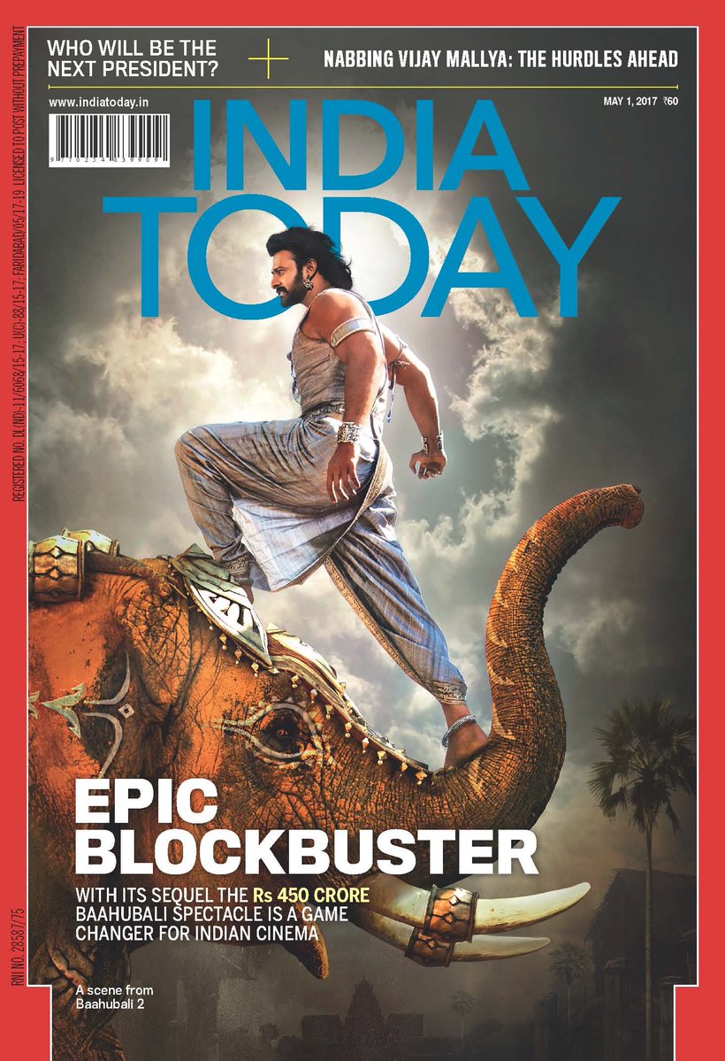 Prabhas FC (@prabhasraju) on Twitter photo Young Rebel Star #Prabhas on the cover Page of <a href="/IndiaToday/">IndiaToday</a> Magazine May Edition !!!
#6DaysforBaahubali2 #Baahubali2 Young Rebel Star #Prabhas on the cover Page of <a href="/IndiaToday/">IndiaToday</a> Magazine May Edition !!!
#6DaysforBaahubali2 #Baahubali2
