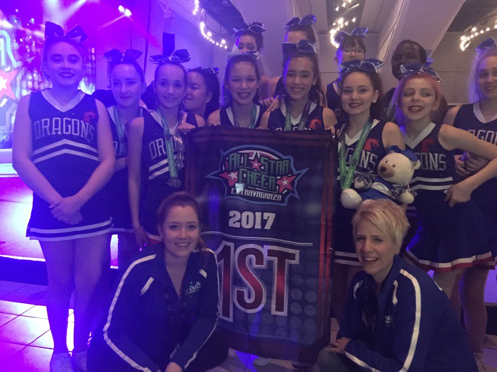 EPSBNews's tweet photo. RT @DanKnottdragon: Dan Knott cheer team comes in first place at the All Star Cheer Extravaganza! #EPSB https://t.co/8BYZIvXEEH