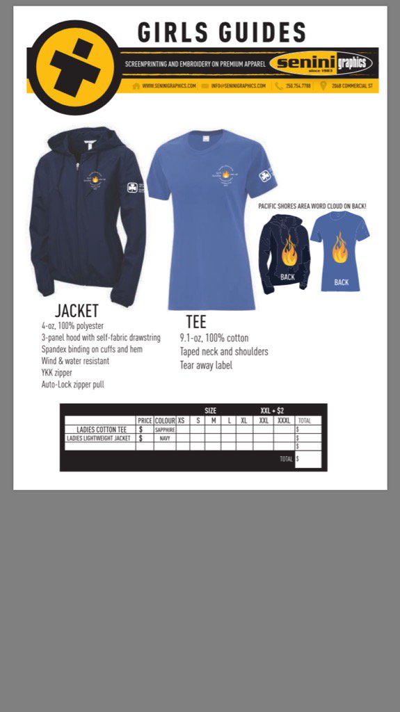 PacificShoresGG's tweet photo. Check out the new PSA clothing. Order forms will be at the Guider Gathering Luncheon on Sunday! https://t.co/mZoQs9zfxb
