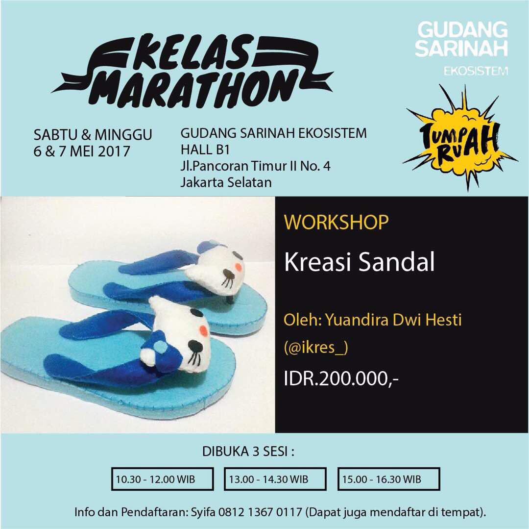 Workshop kreasi sandal w/ <a href="/ikres_/">#iKRes</a> IDR 200K RSVP : Syifa 0812-1367-0117 #workshopjkt #craft #kelasmarathon