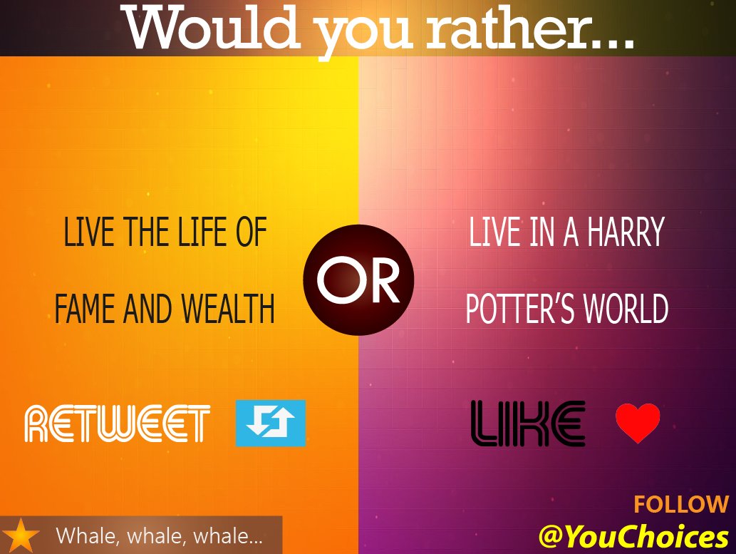 YouChoices's tweet photo. Would you rather... https://t.co/VTfXn8dJwf