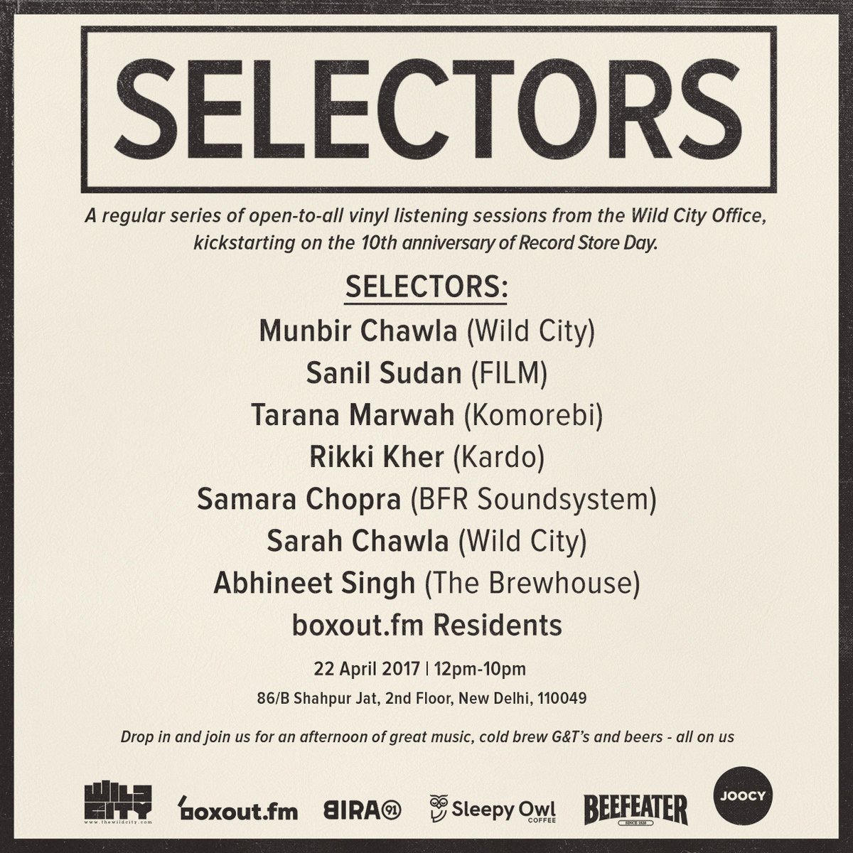 Today! We kick off at 1 and go until 10. Get involved and come on down if you're in #Delhi and want to beat the heat. #Selectors