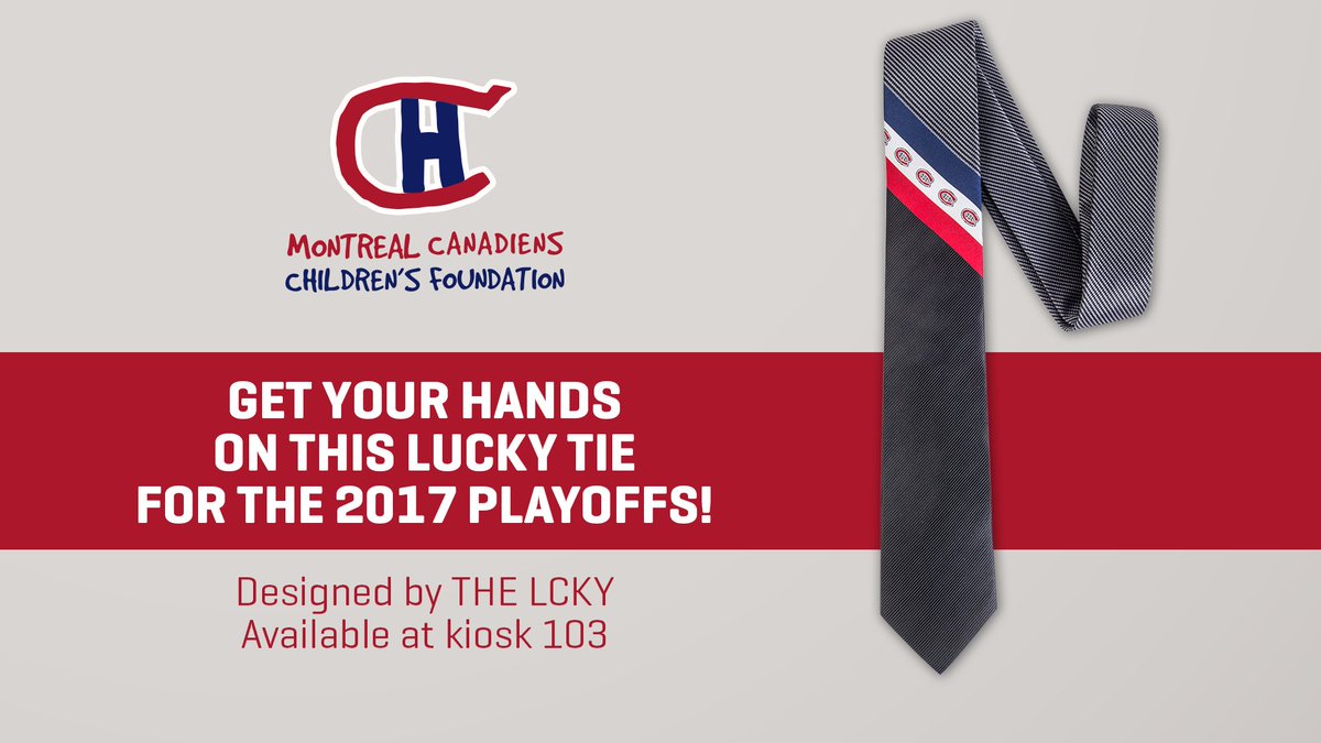 CHCFondation's tweet photo. We still have a few lucky ties, designed by @THE_LCKY! Visit us at kiosk 103 tonight if you’re at the Bell Centre. https://t.co/26k67NsnJh