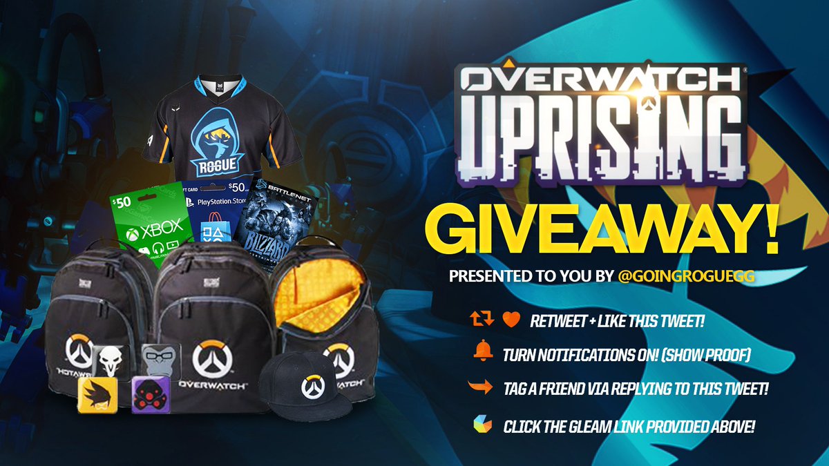 [Alert] #OverwatchUprising #Giveaway
-Tag Your Friends
-Turn Notifications On
-RT &amp; Follow @GoingRogueGG
Click Here: goo.gl/CxMfJL