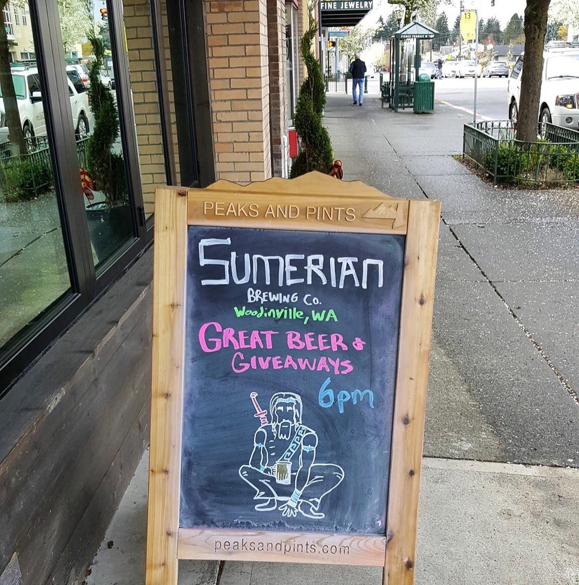 SumerianBrewing's tweet photo. @peaksandpints your artwork is on-point☝️. Thx for having us, and thx for pouring #sumbeer ! You guys rock! https://t.co/sYp4MivzSO