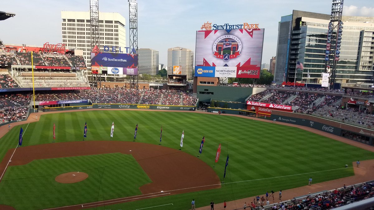 Enjoying the Atlanta Braves opening night at Suntrust Park. #GoBraves