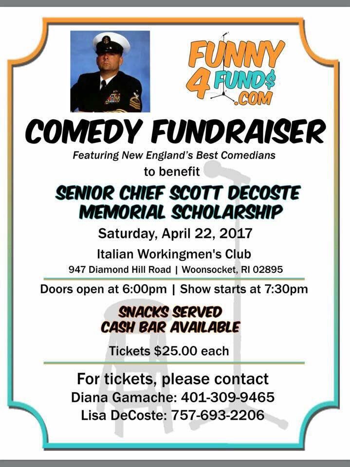 Tix still left @WoonsocketCall @WoonsocketPatch @TheValleyBreeze #givingback #whs #neverforget #navyseniorchief #funny4funds