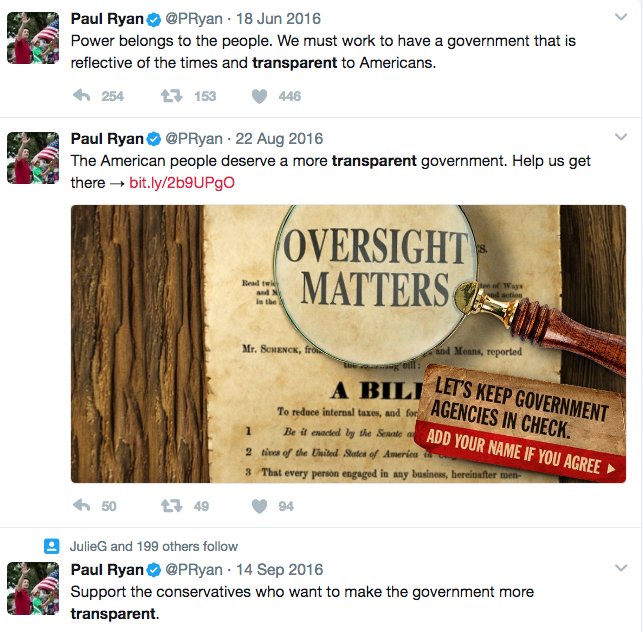 Mikeggibbs's tweet photo. Same as #GOPgolf: name any GOPer, and search for "transparency" or "transparent".
#VisitorLogs #GOPHypocrisy https://t.co/V5lPOhUgBw