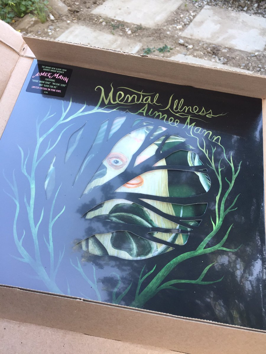 rebeccasugar's tweet image. Ah!!! @aimeemann's new album finally came in the mail 💚