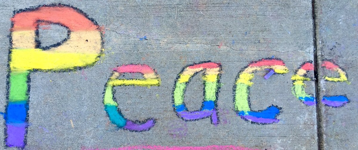chalk4peace's tweet photo. @UN @UNDP4Youth @galaxy4peace @PeaceDay @PeaceJam @busboysandpoets @ringostarrmusic Peace. #chalk4peace #drawtheworldtogether https://t.co/N9Q4H8fRob