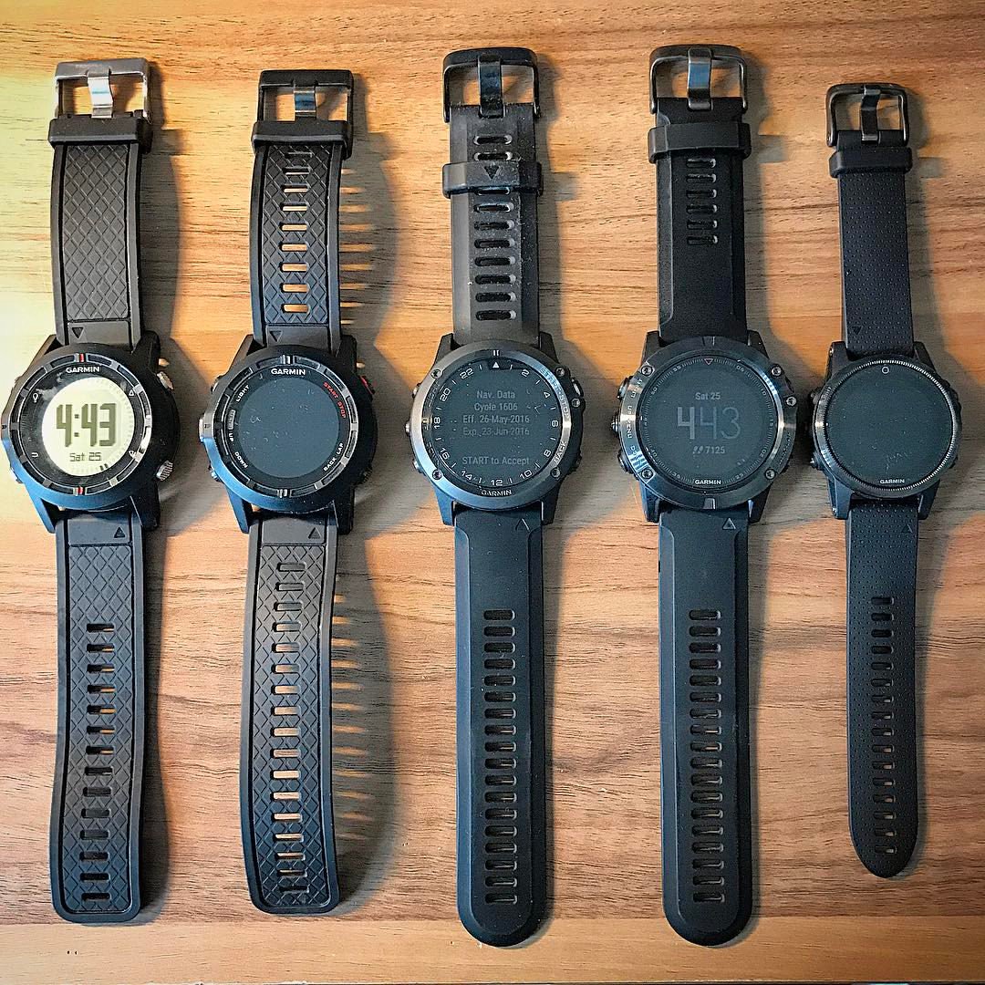 GarminPHI's tweet photo. Do you recognize them all? Every generation of fēnix from 1 up to 5(s). 

#fenixseries #beatyesterday https://t.co/S41s5zTVrk