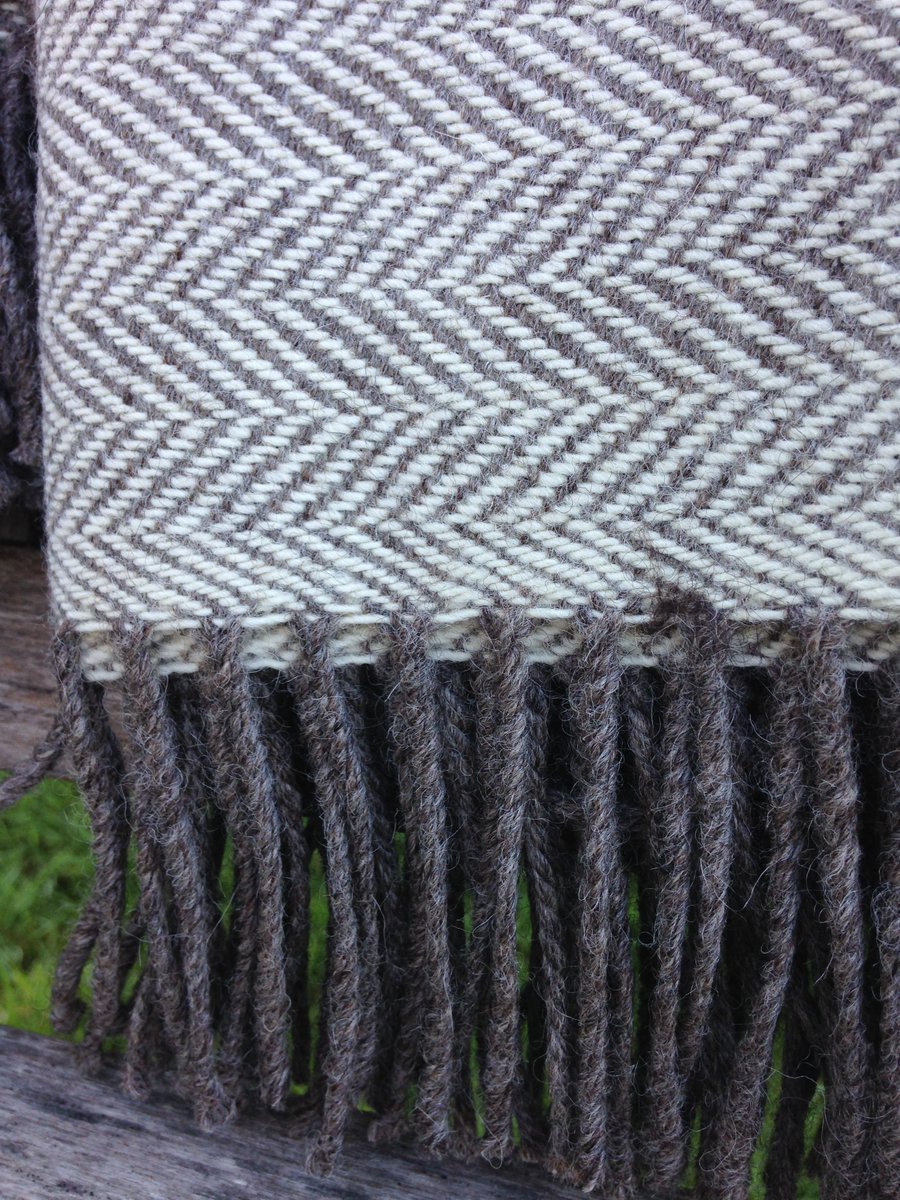 PostPortland's tweet image. So happy with the fabric and throws received form Curlew Weavers spun by Natural Fibre Co from my Bluefaced Leicester and Portland fleeces