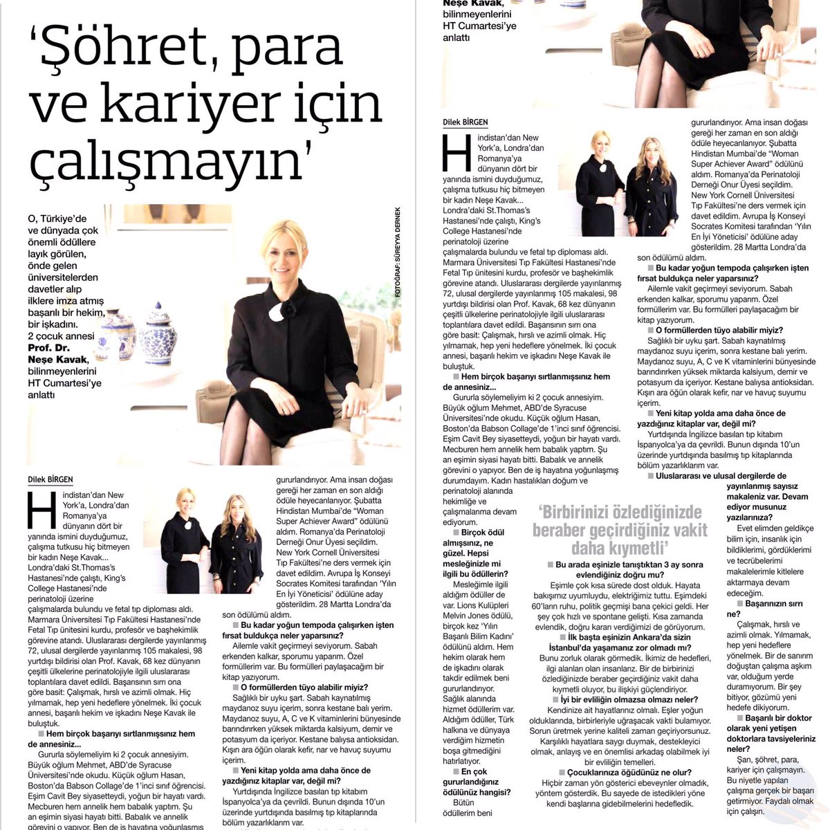 Prof. Dr.Neşe Kavak bilinmeyenleri Ht Cumartesi Eki için anlattı🙏Ayrıntılar Habertürk HT Cumartesi ekinde