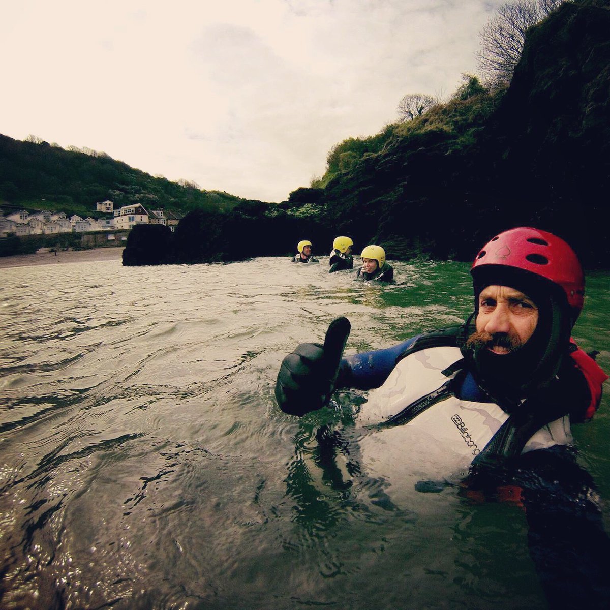 Follow my little ducklings #Costeering #Devon #surfersworld #coasteeringsouthwest #warmth #adrenalin @Surfersworld
