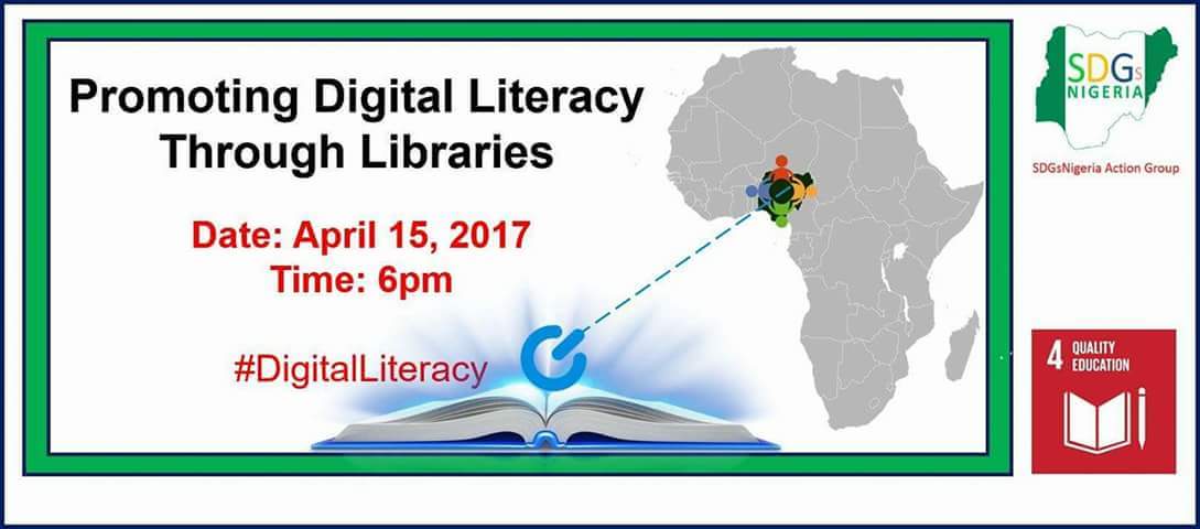 VictorEjechi's tweet image. Join @SDGsNGA today, and other #SDGsAdvocates to discuss Promoting Digital Literacy Through Libraries.Time: 6pm #DigitalLiteracy @DrJoeAbah