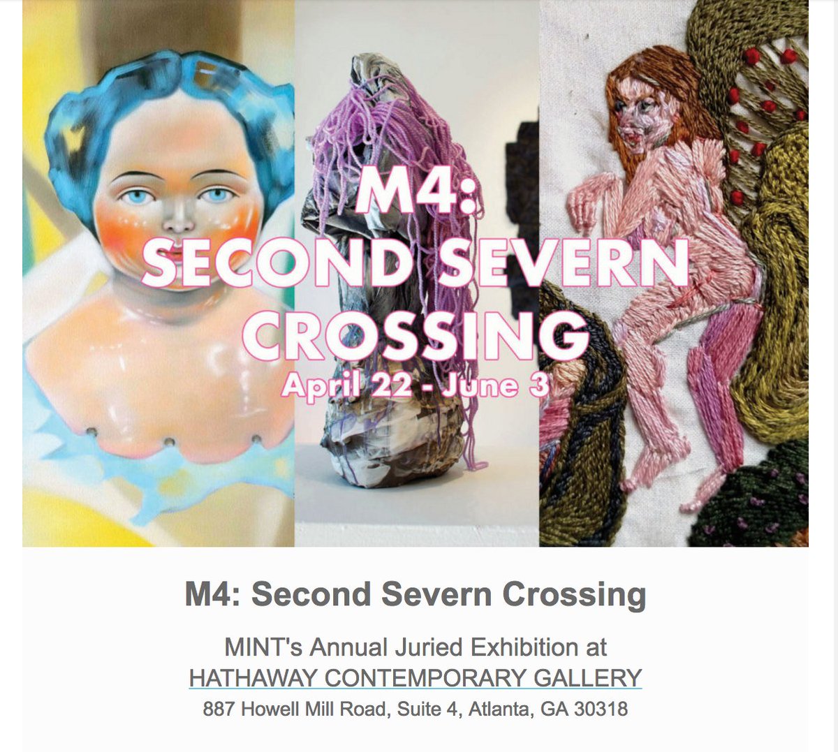 mintatl's tweet image. NEXT WEEK-- M4: Second Severn Crossing @HathawayGallery Apr 22 // Juried by @vcamblin #mintatl #artpapers mintatl.org/exhibition/min…