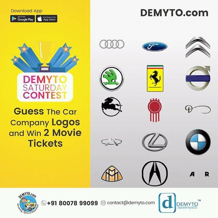 MYDEMYTO's tweet photo. Demyto Saturday Contest
Guess Car Company Logo's and Win 2 Movie Tickets
#Demyto #DEalwithMYauTO #Trustedadvisor https://t.co/OfKAGhc4i6